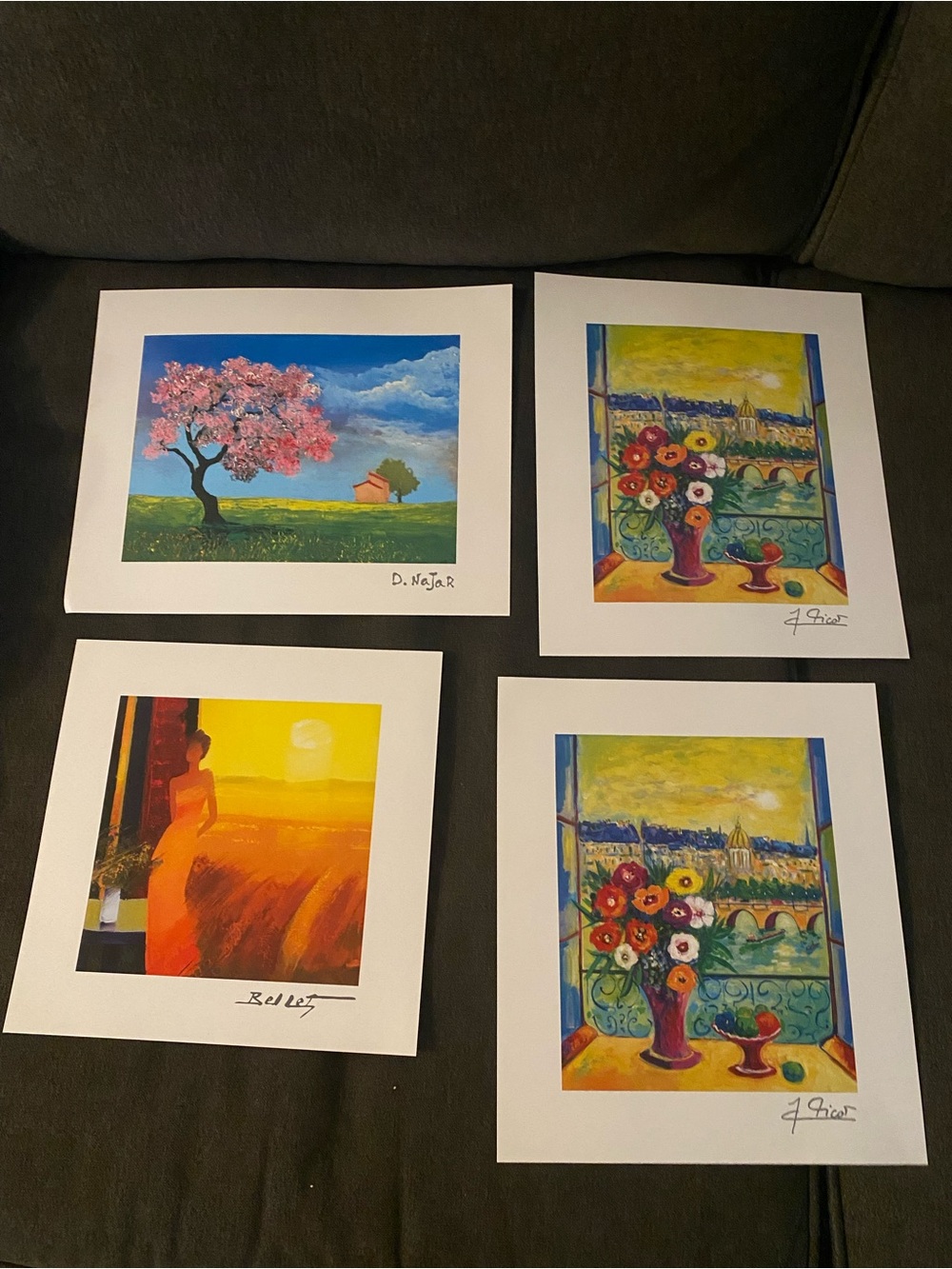 Colorful Floral and Landscape Art Prints - Set of 4